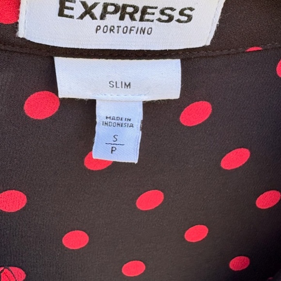 Express Portofino Deep Navy & Red Polka Dot Top - Picture 4 of 4